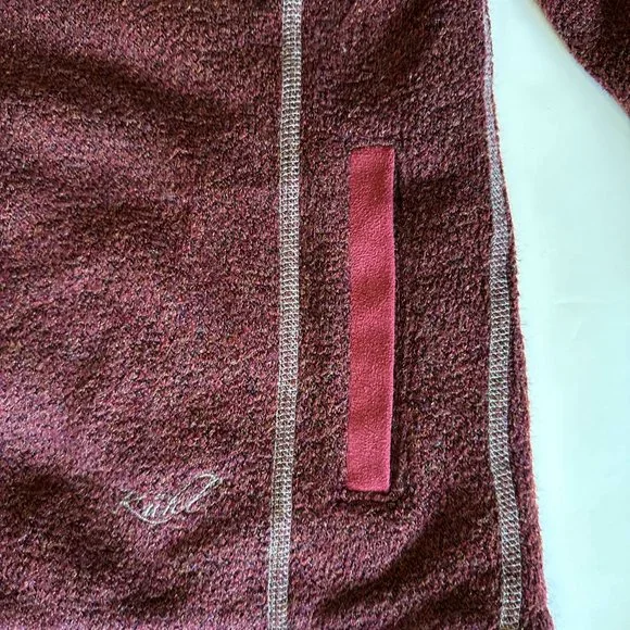 Kuhl Jacket Womens MEDIUM Maroon Alpaca Fleece Long Sleeve Full Zip Thumbholes - Picture 7 of 9